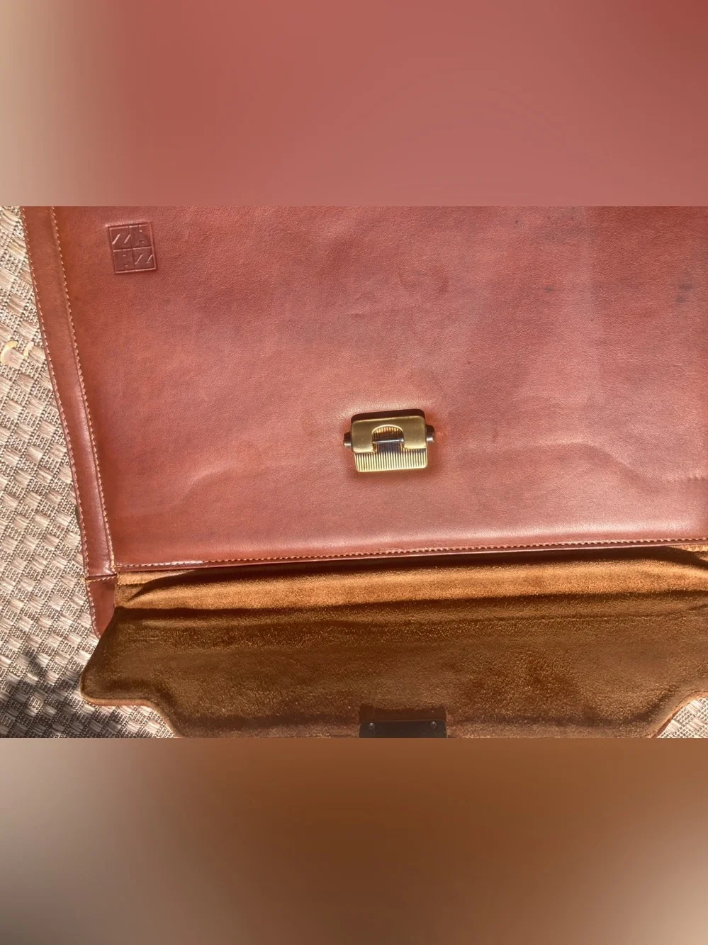 ZHHZ Leather Briefcase/Laptop Bag with Combination Locks